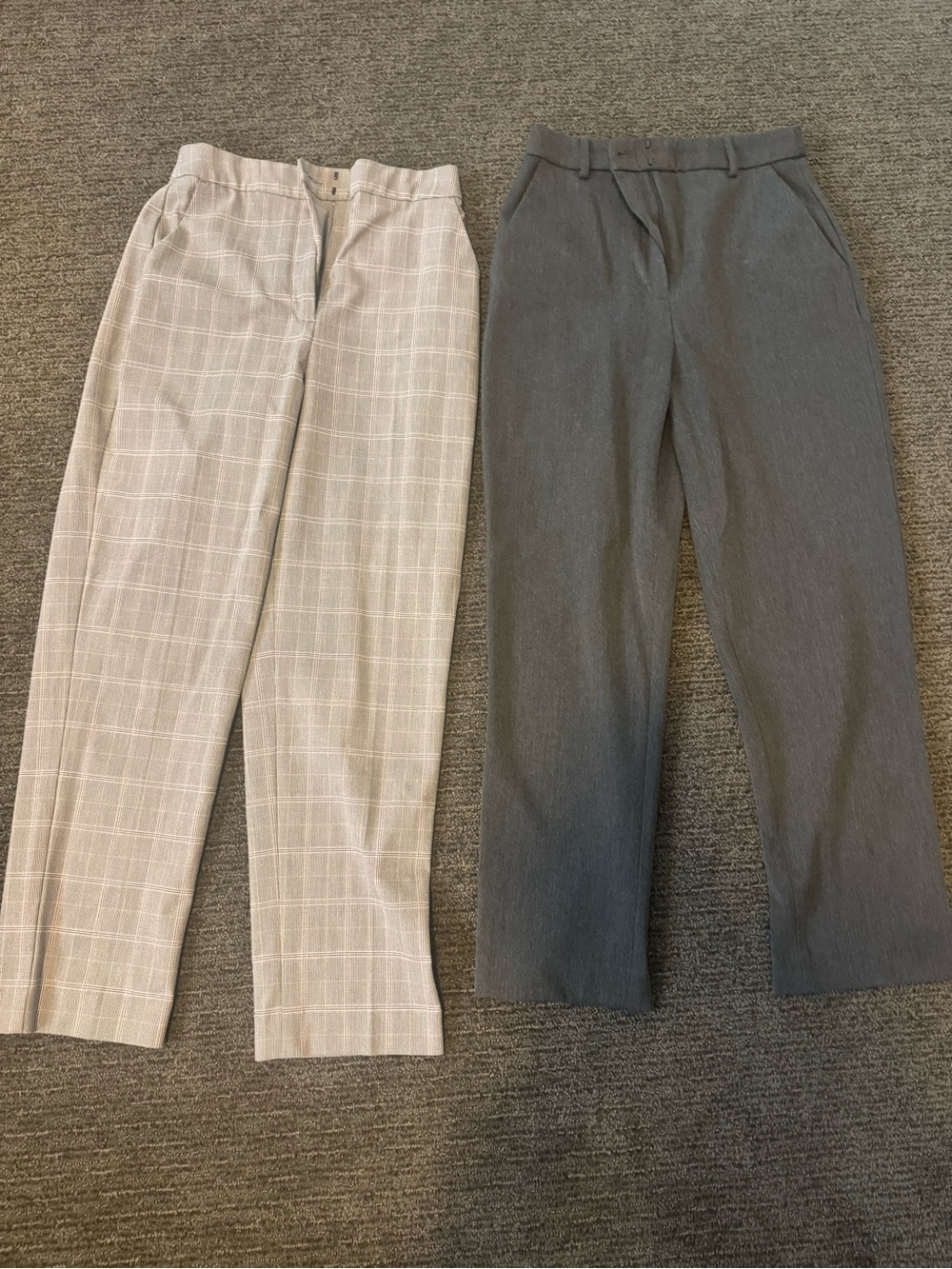 Express Men's Dress Pants Duo - Charcoal & Beige Plaid